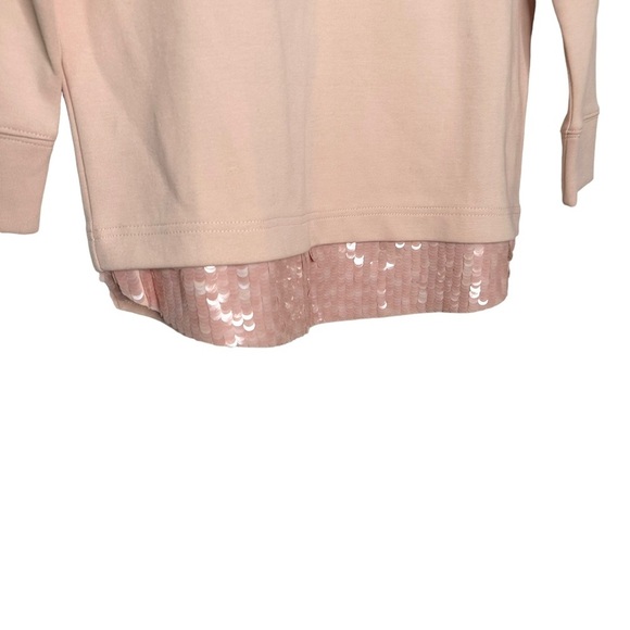 J. Crew | Light Pink Sequins Hem Sweatshirt Size XXS - Picture 4 of 8